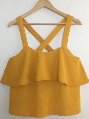 Madewell | Mustard Yellow Tiered Crossback Top